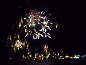 Blurry fireworks