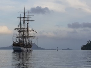 The Picton Castle anchored at Rikitia